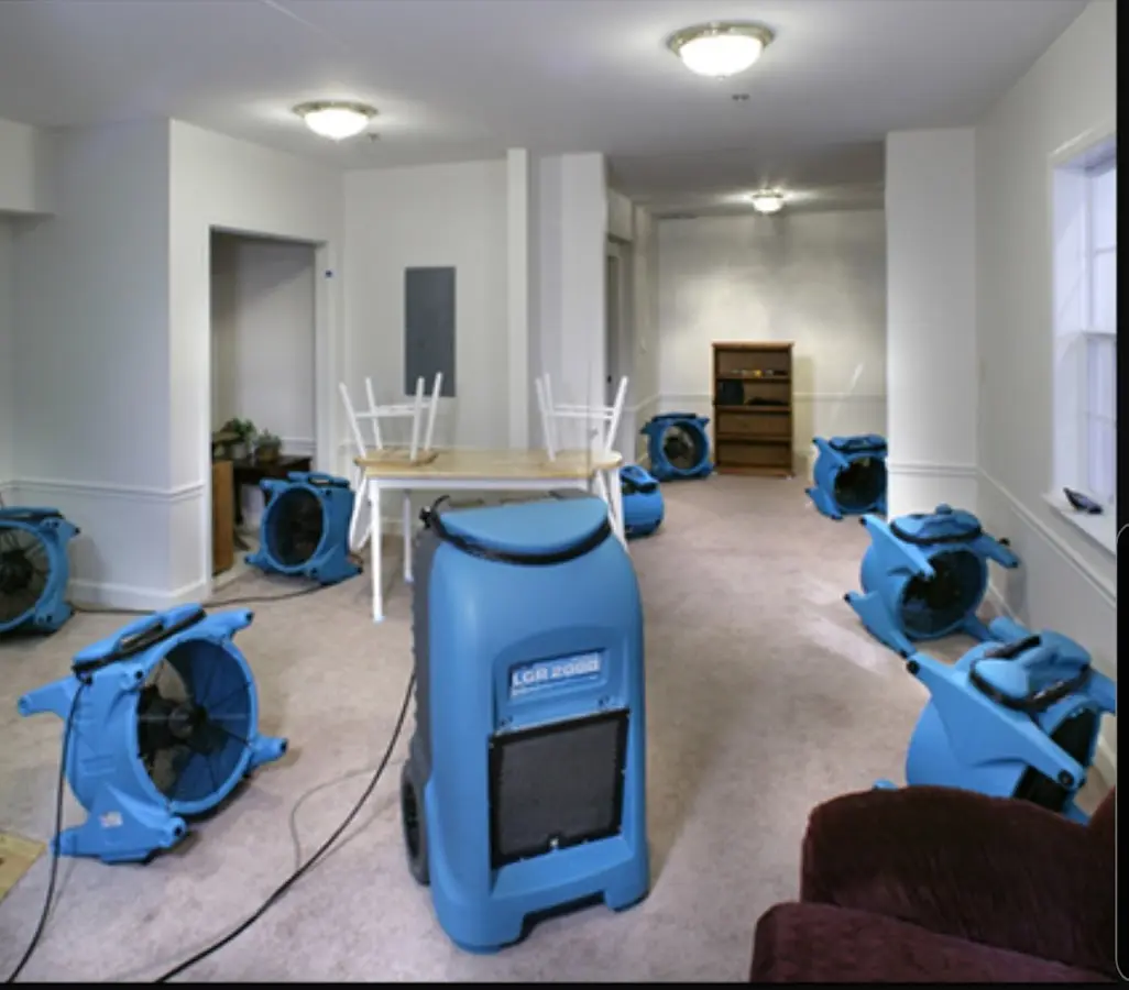 Air movers and dehumidifier setup for Water Extraction & Removal in Schaumburg
